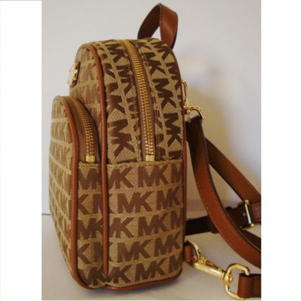 Michael Kors XS Abbey Jacquard Backpack Brown NWT - Picture 3 of 6